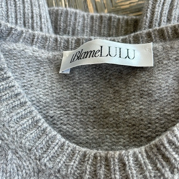 IBlameLULU- Gray Ribbed Crew Neck Sweater - Picture 6 of 7